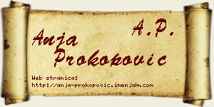 Anja Prokopović vizit kartica